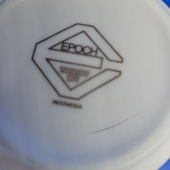 Epoch Indonesia Knife & fork Teal Checkerboard Mugs set of 2 - Picture 8 of 11